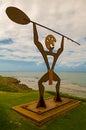 Hawaiian Canoe Paddler Statue at tropical Kaanapali Beach in Maui Hawaii Royalty Free Stock Photo