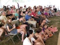 Hawaiian Dance Troupe Audience Royalty Free Stock Photo