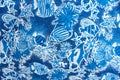 Blue Hawaiian fabric Royalty Free Stock Photo