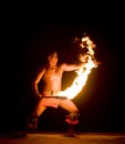 Hawaiian Fire Dancer 2530 Royalty Free Stock Photo