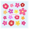 Hawaiian flower vector set Royalty Free Stock Photo