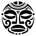 Polynesian Maori face tattoo vector pattern, Hawaiian man or woman tribal design