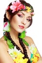 Hawaiian girl make up Royalty Free Stock Photo