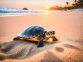 Hawaiian Green Sea Turtle (Chelonia mydas) ]