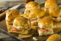 Hawaiian Ham and Cheese Buns Royalty Free Stock Photo