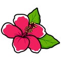 Hawaiian hibiscus flower. Vector illustration Royalty Free Stock Photo