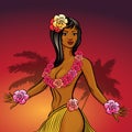 Hawaiian hula dancer Royalty Free Stock Photo