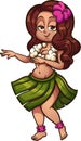 Cartoon Hawaiian Hula dancer