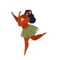 Hawaiian hula dancer young pretty woman Vector illustration.