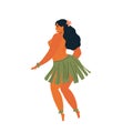 Hawaiian hula dancers young pretty woman. Vector illustration. Royalty Free Stock Photo