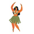 Hawaiian hula dancers young pretty woman. Vector illustration. Royalty Free Stock Photo