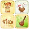 Hawaiian icons set