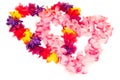 Hawaiian leis in heart shape