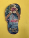 giant wall flip flop - Island time, flamingos, flowers leis, Hawaiian luau time