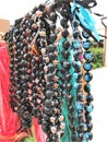 Hawaiian necklace leis made of brown kukui nuts