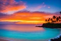 Hawaiian Paradise Sunset: View 1 Royalty Free Stock Photo