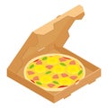 Hawaiian pizza in a cardboard box Royalty Free Stock Photo