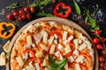 Hawaiian pizza gourmet meal special recipe Royalty Free Stock Photo