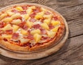 Hawaiian Pizza On The Old Board