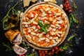 Hawaiian pizza gourmet meal special recipe Royalty Free Stock Photo