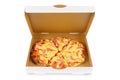 Hawaiian pizza, white box, front view, isolated Royalty Free Stock Photo