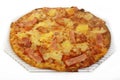 Hawaiian pizza topped