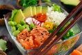 Hawaiian salmon poke salad Royalty Free Stock Photo