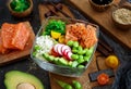 Hawaiian salmon poke salad Royalty Free Stock Photo