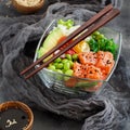 Hawaiian salmon poke salad Royalty Free Stock Photo