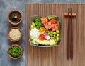 Hawaiian salmon poke salad Royalty Free Stock Photo