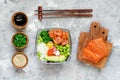 Hawaiian salmon poke salad Royalty Free Stock Photo