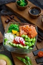 Hawaiian salmon poke salad Royalty Free Stock Photo