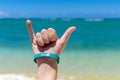 Hawaiian shaka sign. Hang Loose sign