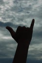 Hawaiian Shaka Sign Silhouette Royalty Free Stock Photo