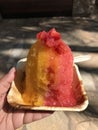 Hawaiian shave ice with fruit