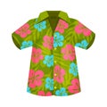 Shirt in the Hawaiian style. Vector illustration on a white background.