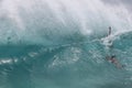 Hawaiian summertime body surfing wave backwash Royalty Free Stock Photo