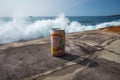 Hawaiian Sun soda on the seawall Royalty Free Stock Photo