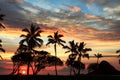 Sunset over Hawaii beach Royalty Free Stock Photo