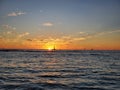 Hawaiian sunset dreams in Honolulu with sailboats