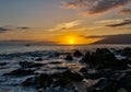 Hawaiian sunset on island of Maui Royalty Free Stock Photo