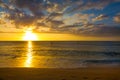 Hawaiian sunset Kaanapali Beach in Maui Hawaii Royalty Free Stock Photo