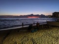 Hawaiian sunset Waikiki Beach night Royalty Free Stock Photo