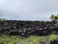 Hawaiian temple & x28;heiau& x29; at Aiopio Beach