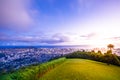 Hawaiian twilight Tantalus Lookout Royalty Free Stock Photo