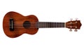 Hawaiian ukulele guitar with four strings isolated