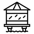 Hawaiian villa icon outline vector. Beach bungalow Royalty Free Stock Photo