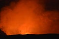 Volcano at Night with Lava and smoke Royalty Free Stock Photo