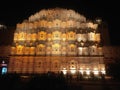 Hawamahal: Illuminating the Night Sky with Architectural Splendor