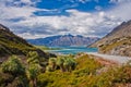 Hawea lake near town of Wanaka in New Zealand